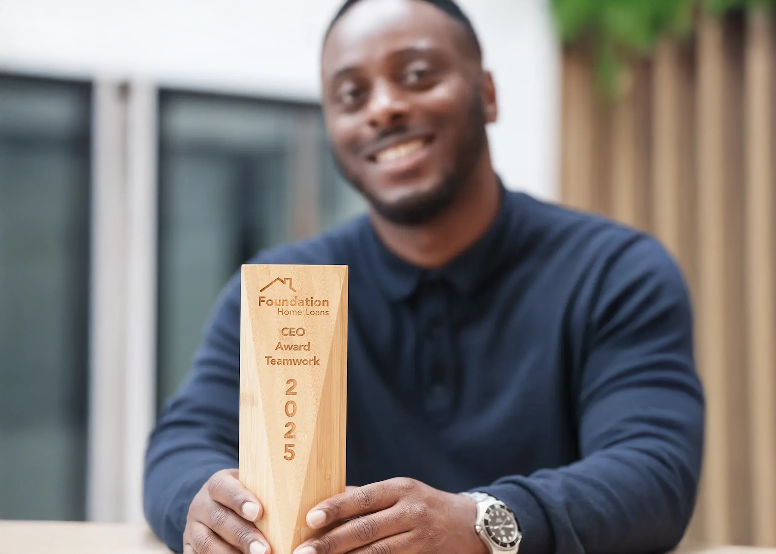 Man With Awards Window